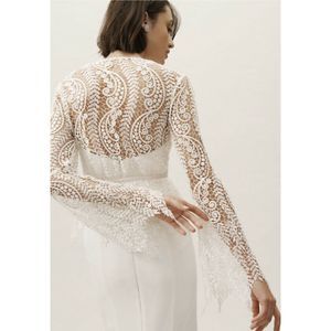 Catherine Deane Lupita Belted Button Lace Jacket